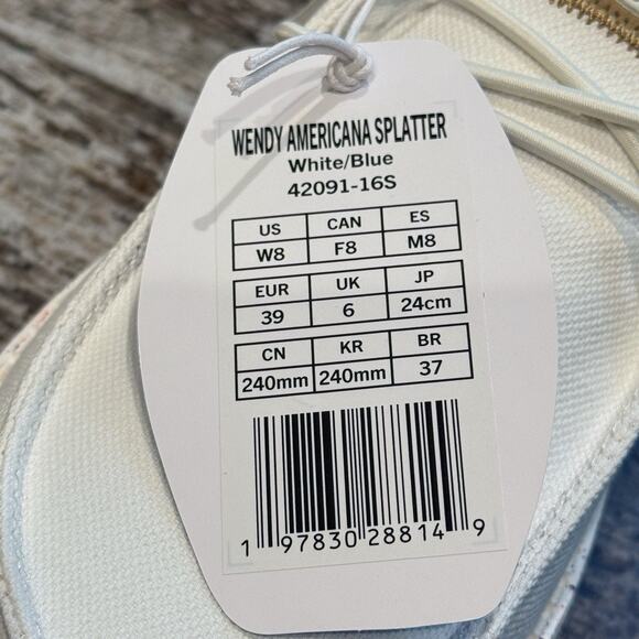 Hey Dude Wendy Americana Splatter Slip On Shoes Size 8 USA Flag Patriotic‎ NEW - Picture 5 of 10